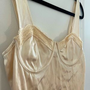 ZARA NWT Champagne Corset Bodysuit